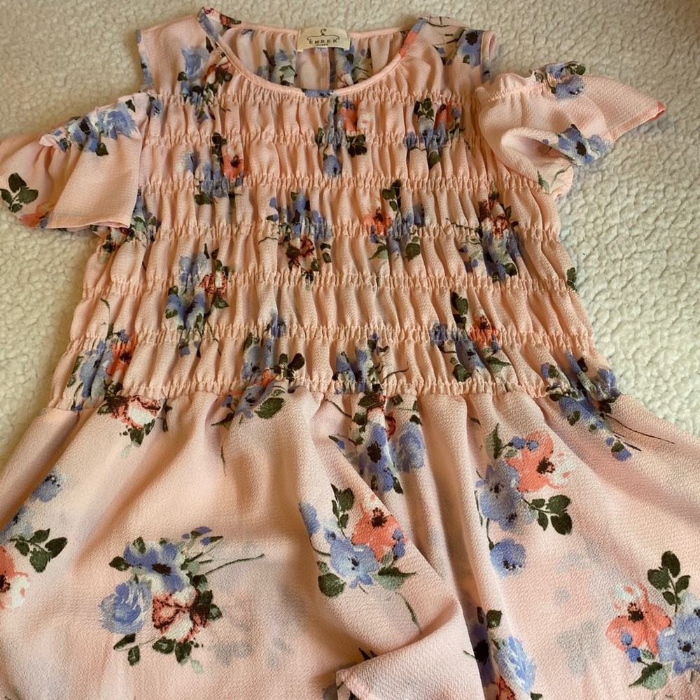 Floral cold shoulder top